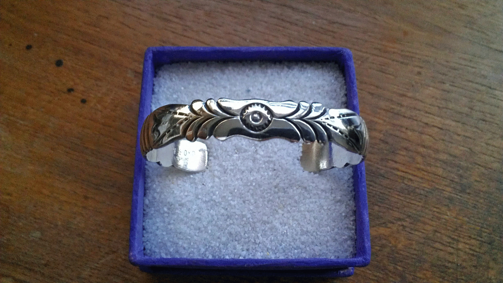Navajo Sterling Silver Stamped Cuff Bracelet by Harold Boyd ~ 25 Grams