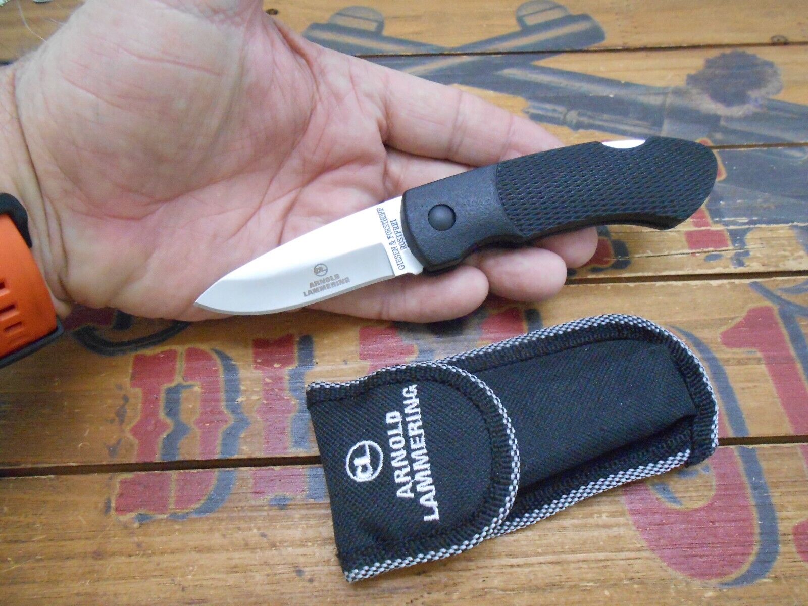 Giesen & Forsthoff Folding Knife Lockback Plain Edge Blade Arnold Lammering