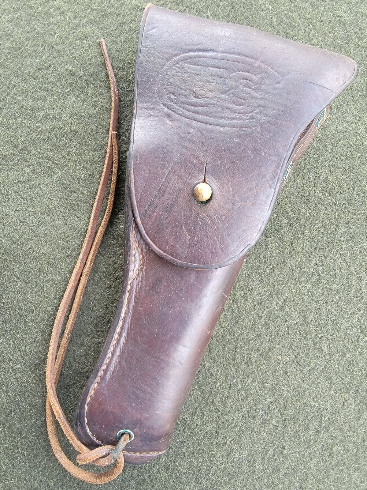 WWII WW2 BOYT ETC US Colt M1911 Brown Leather Holster E.T.C. Rare Marking