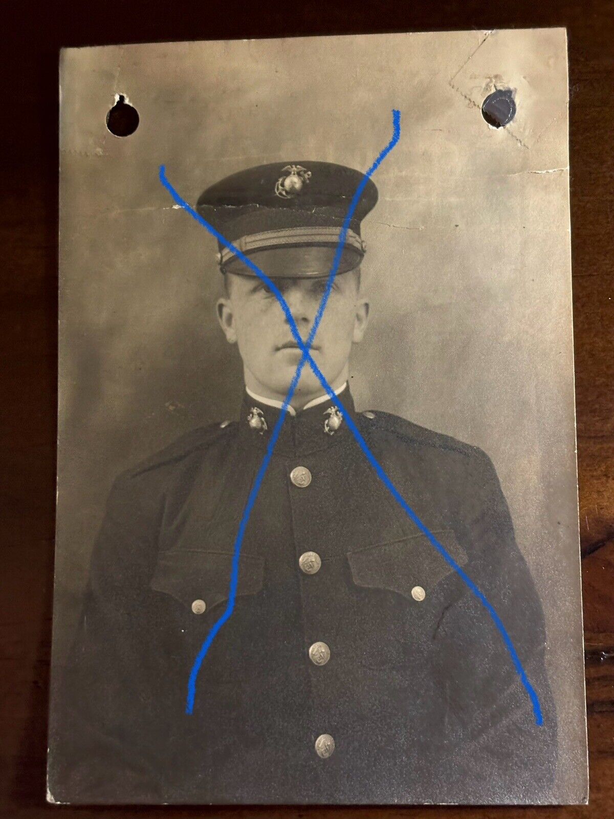 Signed Pre WW1 1914 Photo USMC Marine Hero Belleau Wood Blanc Mont Capt Hamilton