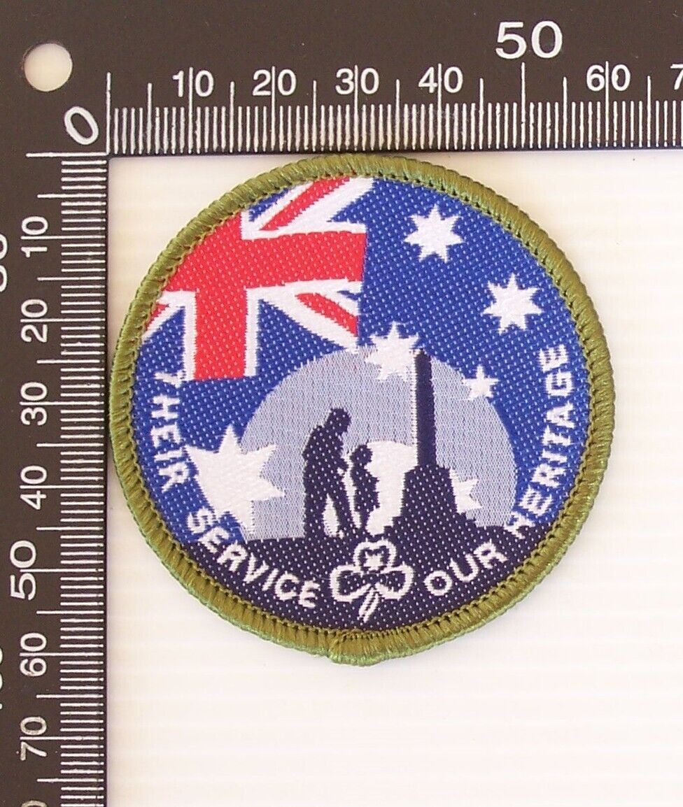 VINTAGE ANZAC DAY GIRL GUIDES AUSTRALIA EMBROIDERED PATCH SEW-ON BADGE