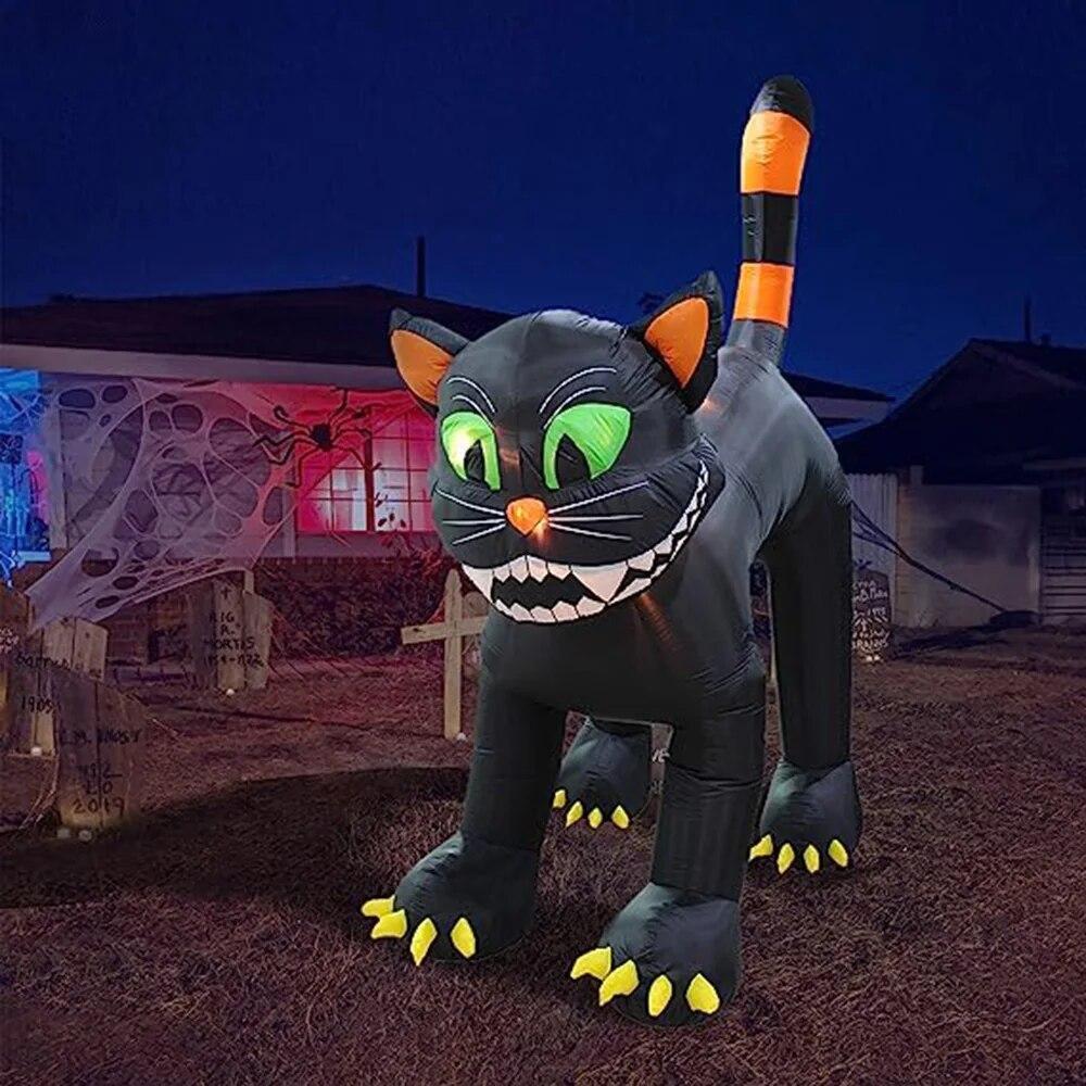 Halloween Inflatable Black Cat Lights Decor Outdoor Indoor Holiday Decorations