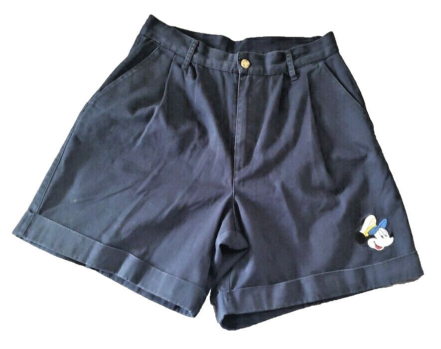 Mickey Unlimited Disney Jerry Leigh Shorts Juniors Size 9 Navy Cuffed Vintage