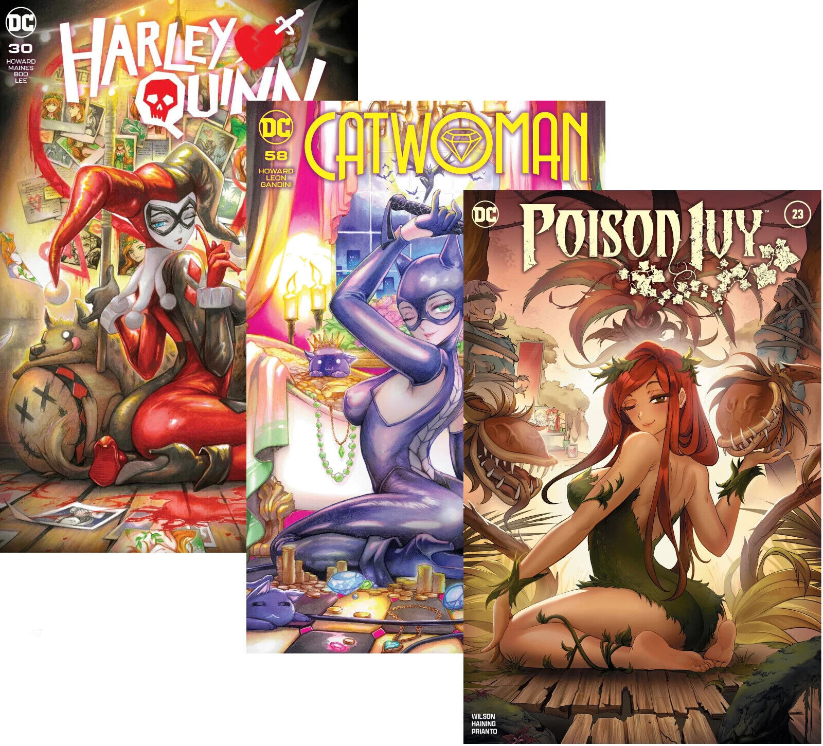 POISON IVY #23, CATWOMAN #58, HARLEY QUINN #30 (RACHTA LIN EXCLUSIVE SET)