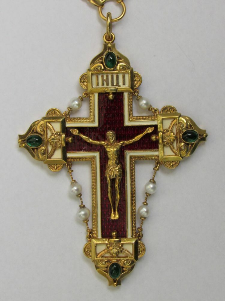 Russian Orthodox Crucifix Pectoral Bishop Cross Award based on Faberge. New 2