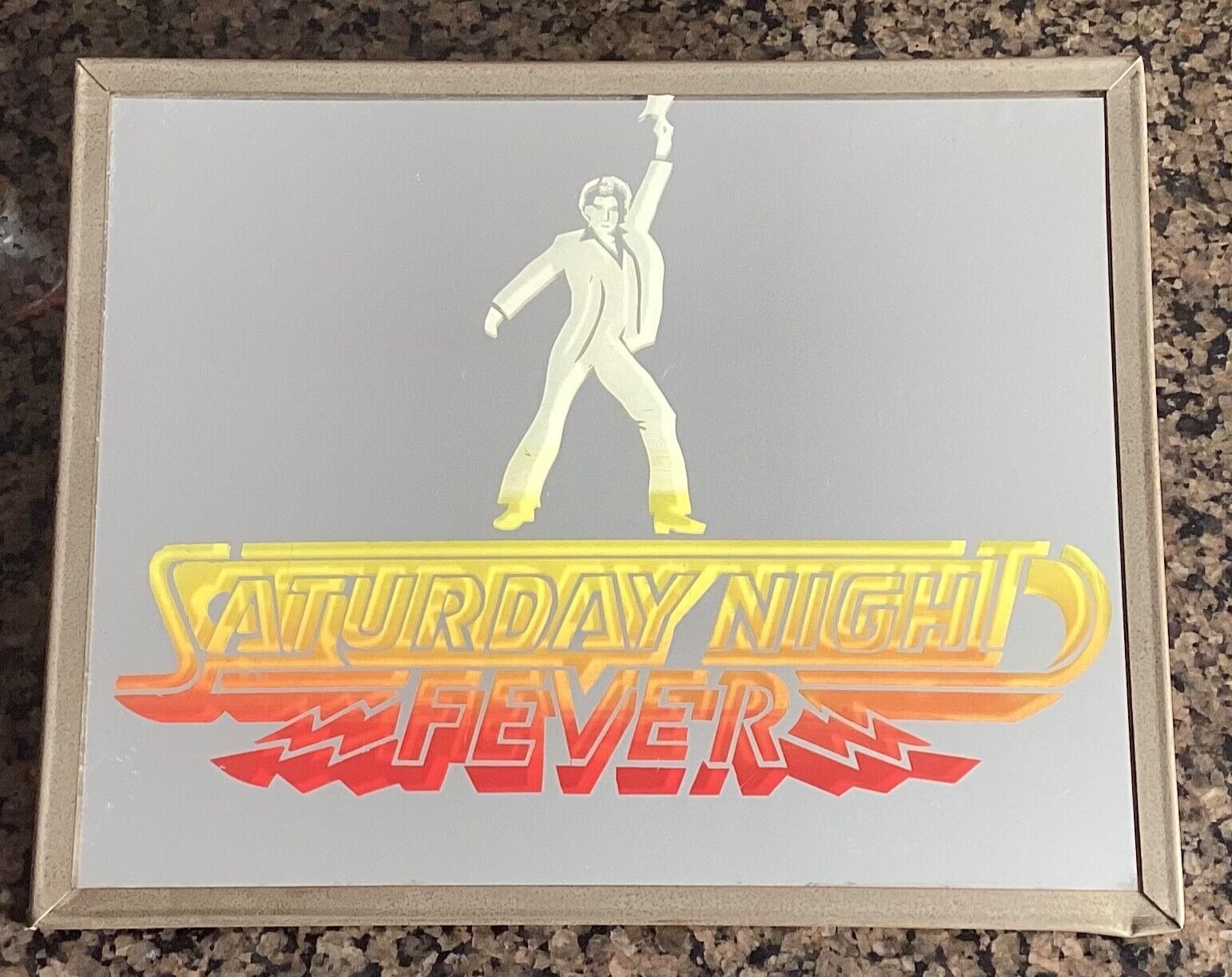 8”x10” John Travolta Saturday Night Fever 1977 Carnival Prize Mirror Disco