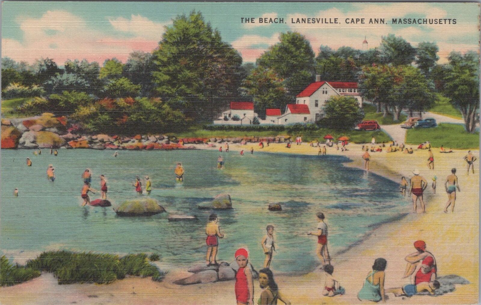 The Beach Lanesville Cape Ann Massachusetts Postcard