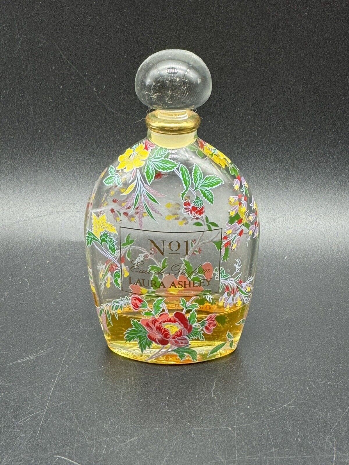 Vintage Laura Ashley No 1 Eau de Parfum  1 oz / 30ml Bottle  Glass Stopper
