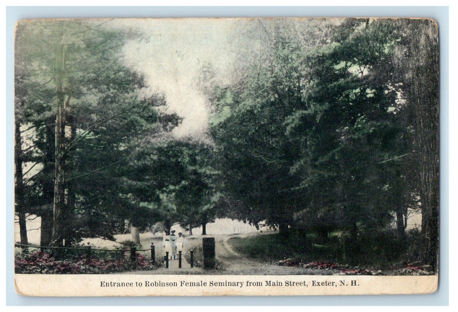 1941 Entrance To Robinson Female Seminary From Main Street Exeter NH Postcard