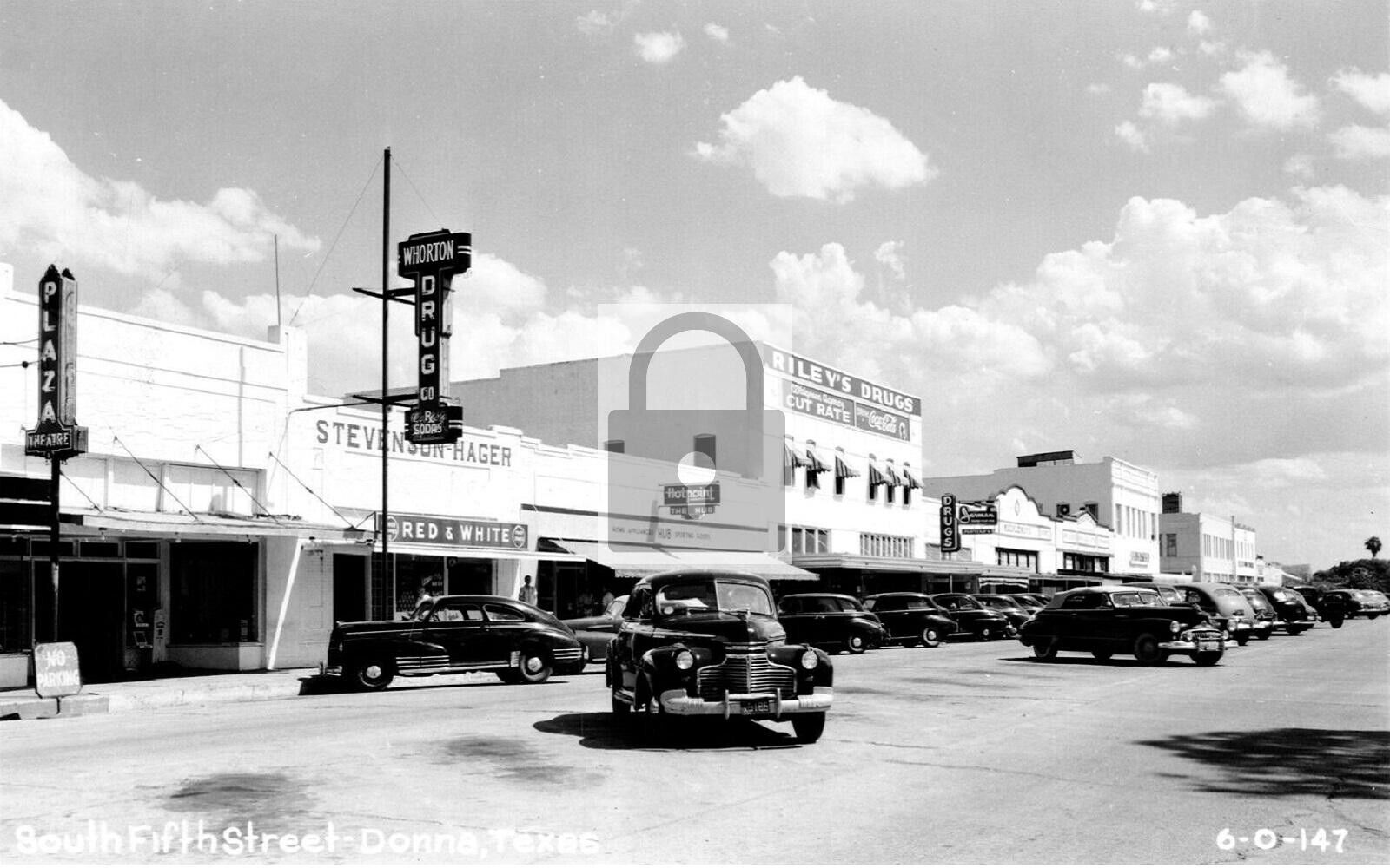 Street View Plaza Theatre Drug Stores Donna Texas TX 8x10 Reprint