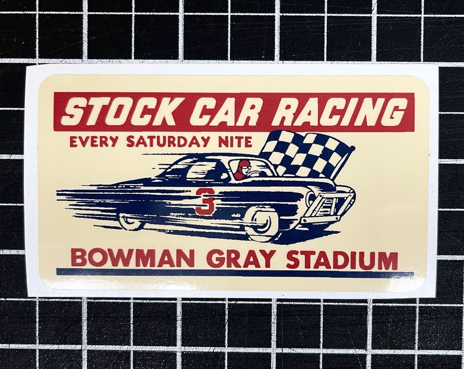 NEW 1949 BOWMAN GRAY STADIUM NASCAR STOCK CAR RACING DECAL STICKER VINTAGE