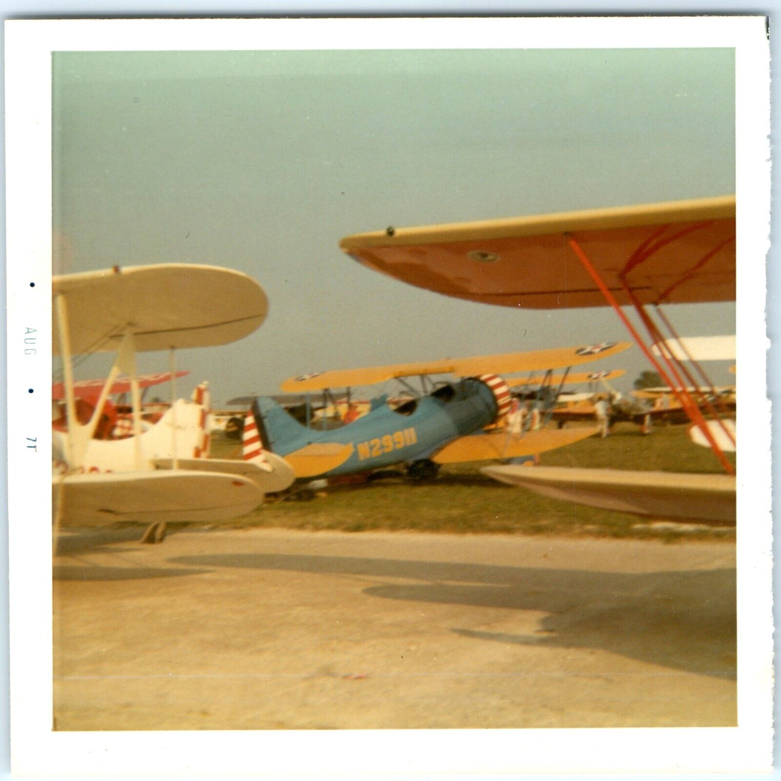 1940 Waco UPF-7 Biplane 1971 Color Real Photo N29911 Airshow Aircraft C47