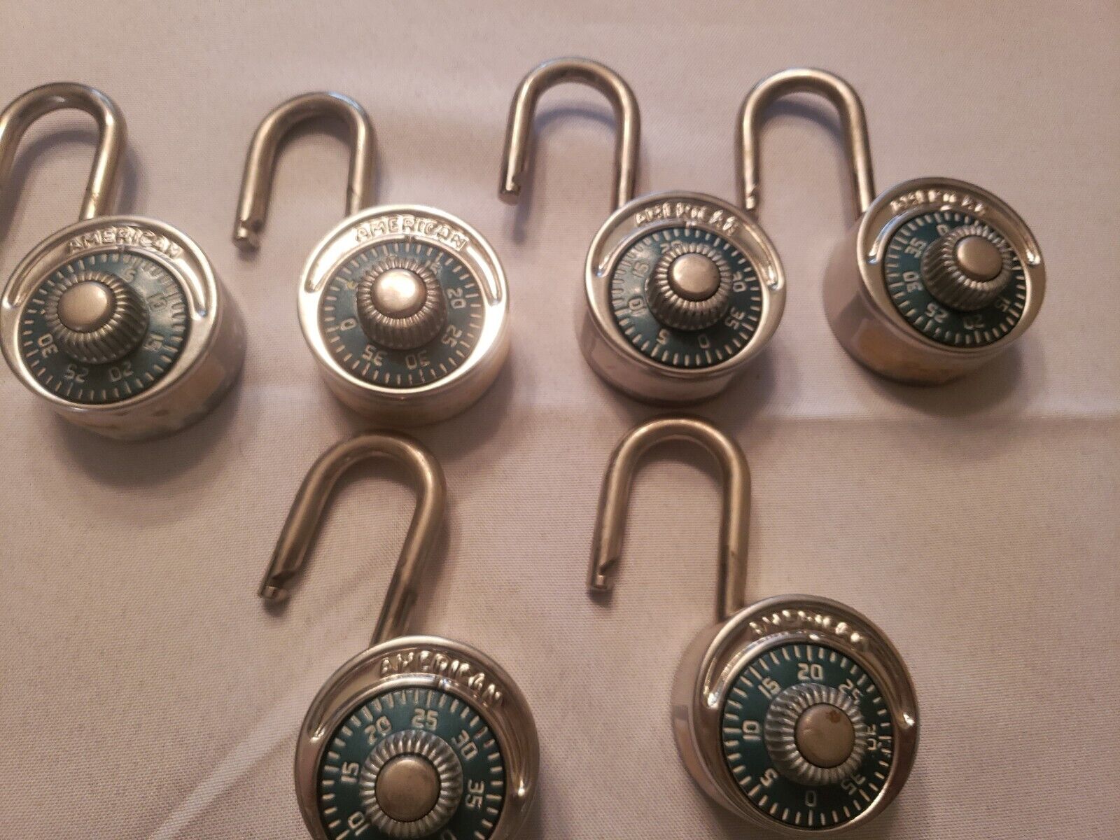 (6) Vintage American Combination Locks With Combo pre owned Lot (1)