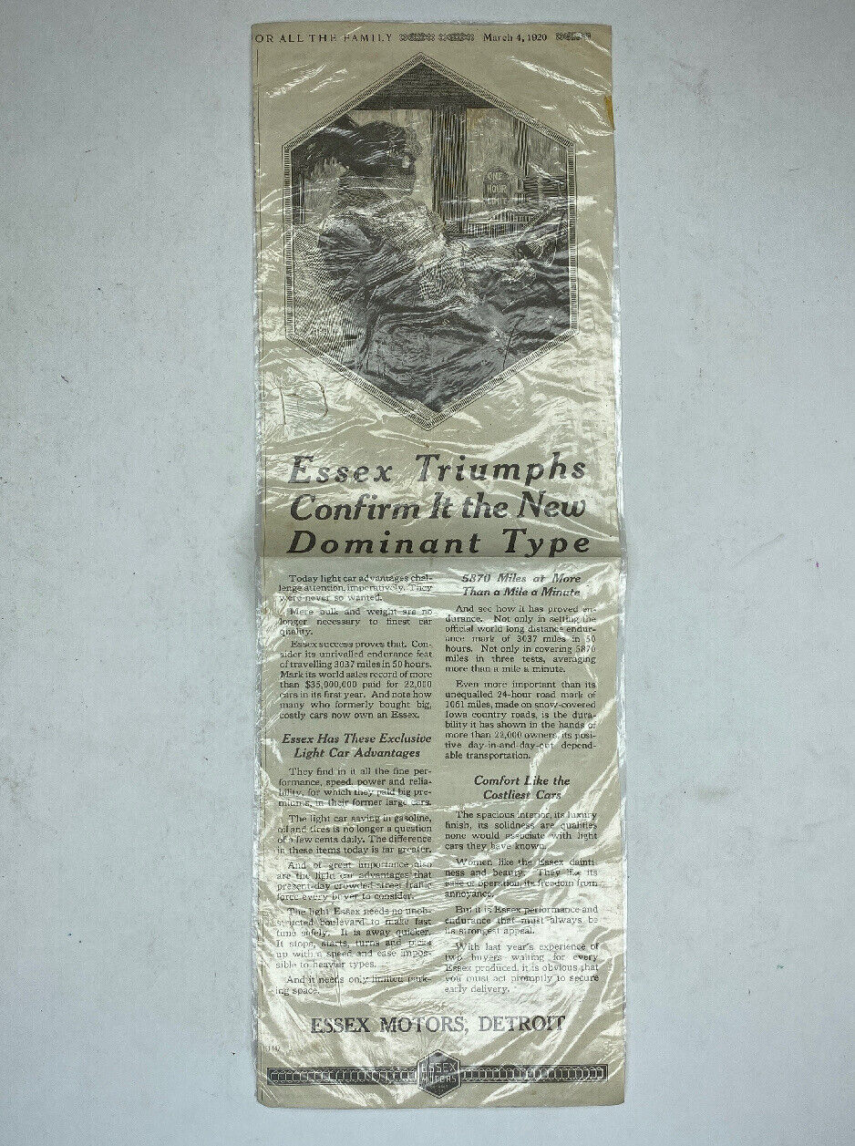 A Essex Motors Detroit March 4 1920 News Article The Companion