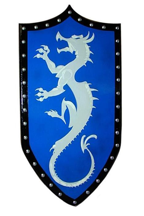 Gothic Wooden DRAGON SHIELD -- sca/larp/medieval/norse/viking/wooden/armor - NEW