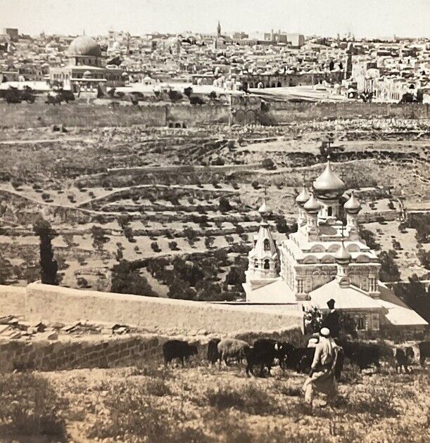 Jerusalem Palestine From Mount of Olives Golden Gate Keystone 7304 SC1