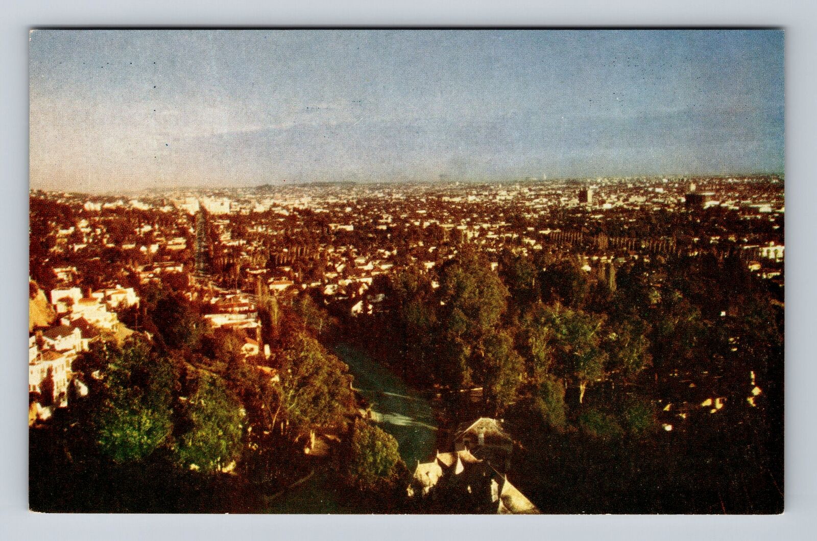 Hollywood CA-California, Panorama Of Hollywood Hills, Antique, Vintage Postcard