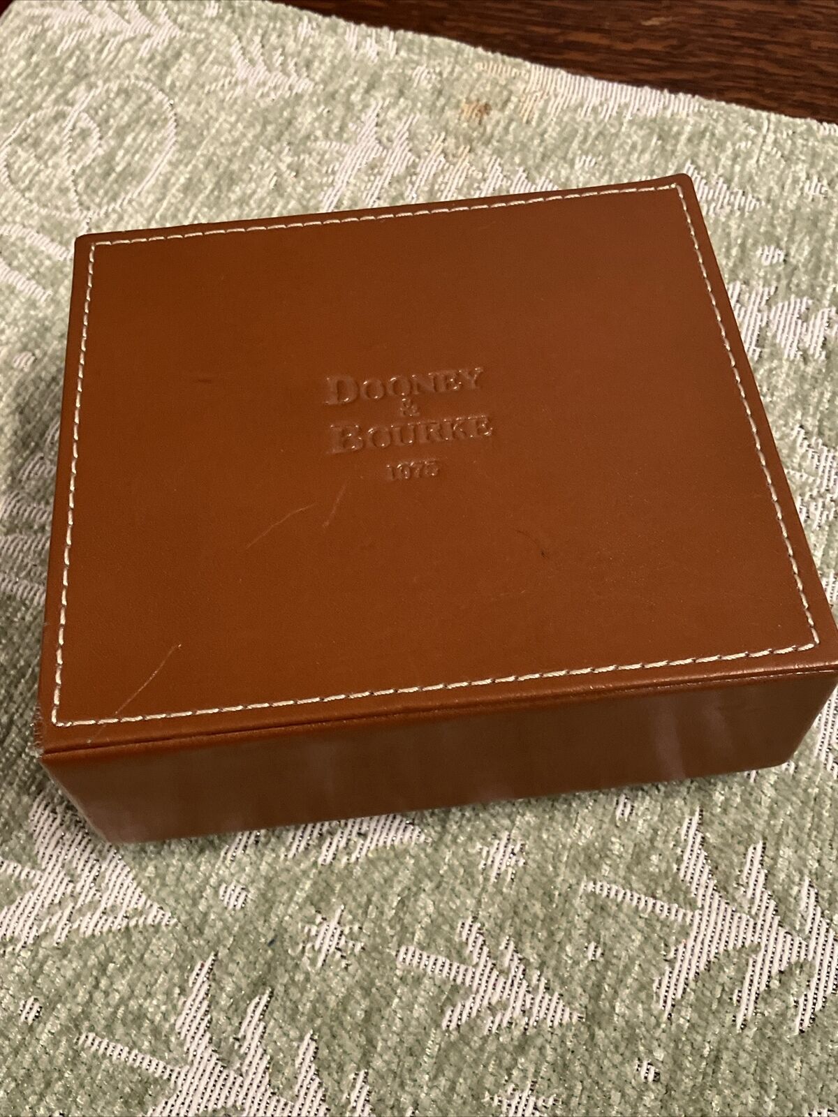 Vintage Faux Leather Dooney & Bourke Gift Box Jewelry Trinket Box 5” X 4 1/2”