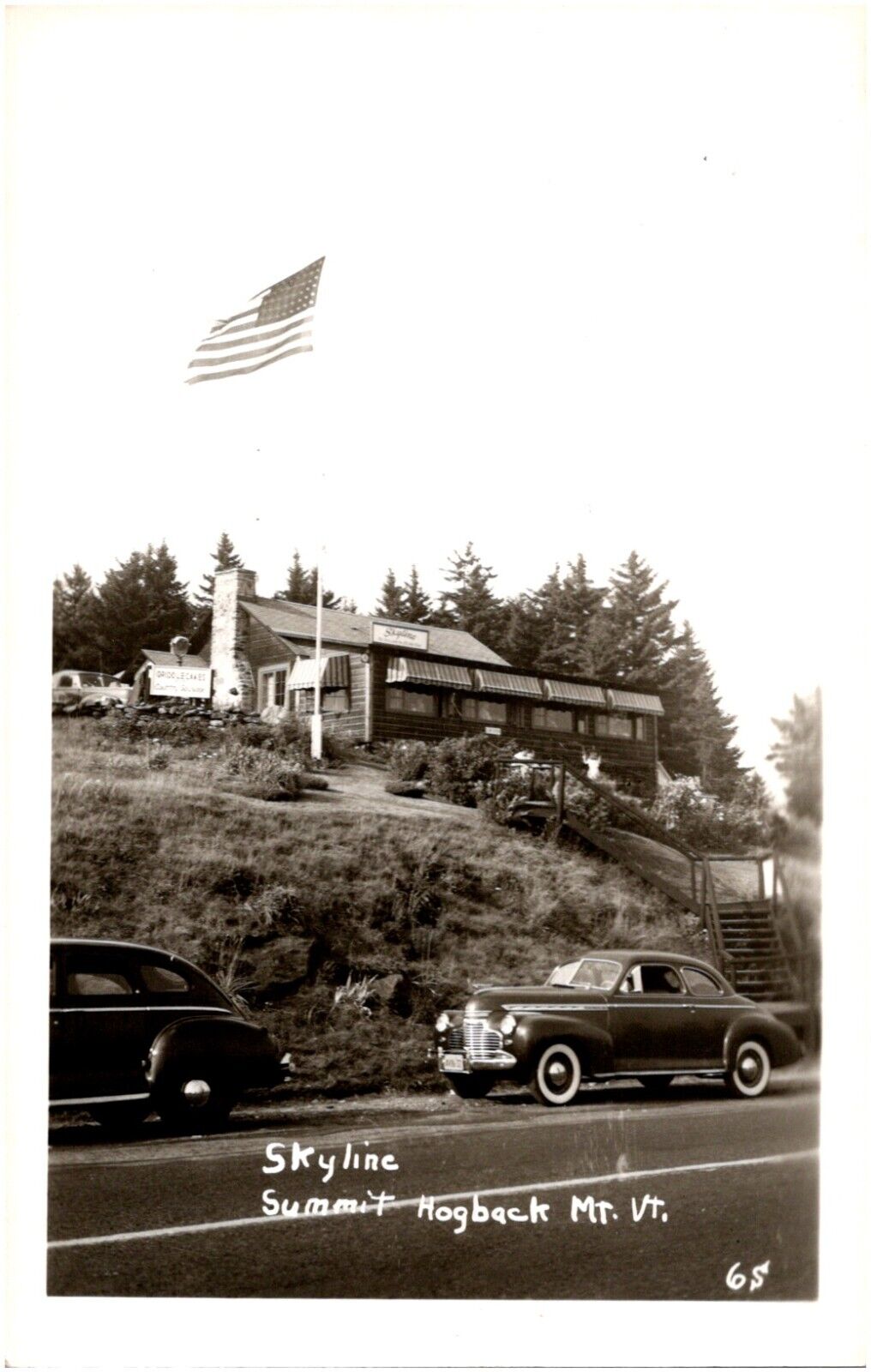 Skyline Restaurant on Hogback Mountain Vermont VT 1950s RPPC Griddlecakes Photo