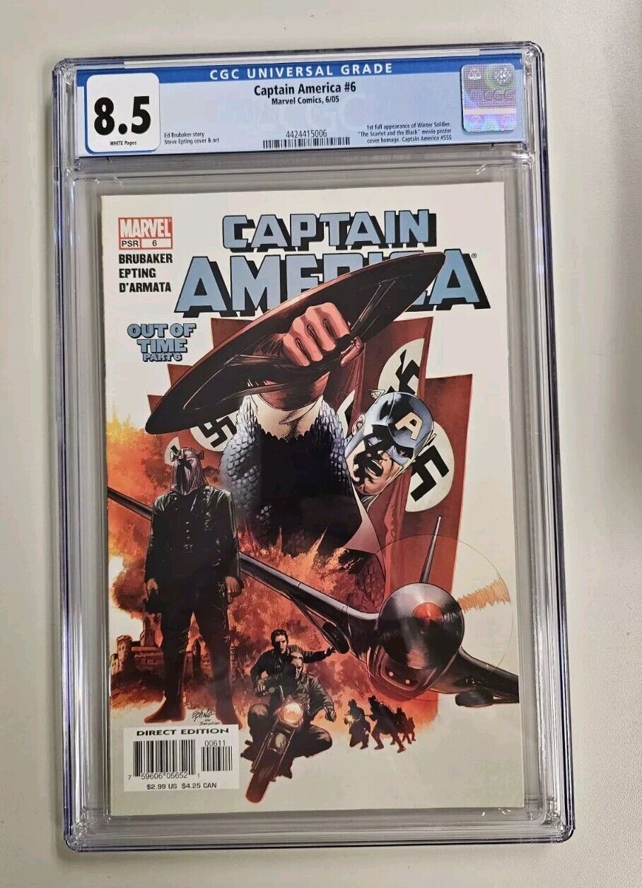 Marvel Comics - CGC 8.5 Captain America #6 - 1st Full App of The Winter Soldier