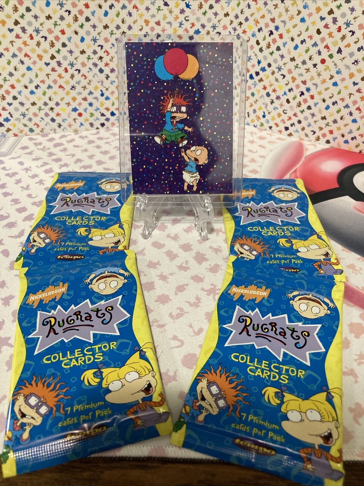 Rugrats 4 sealed packs 1997 Tempo Trading Cards Nickelodeon + BONUS Box Topper