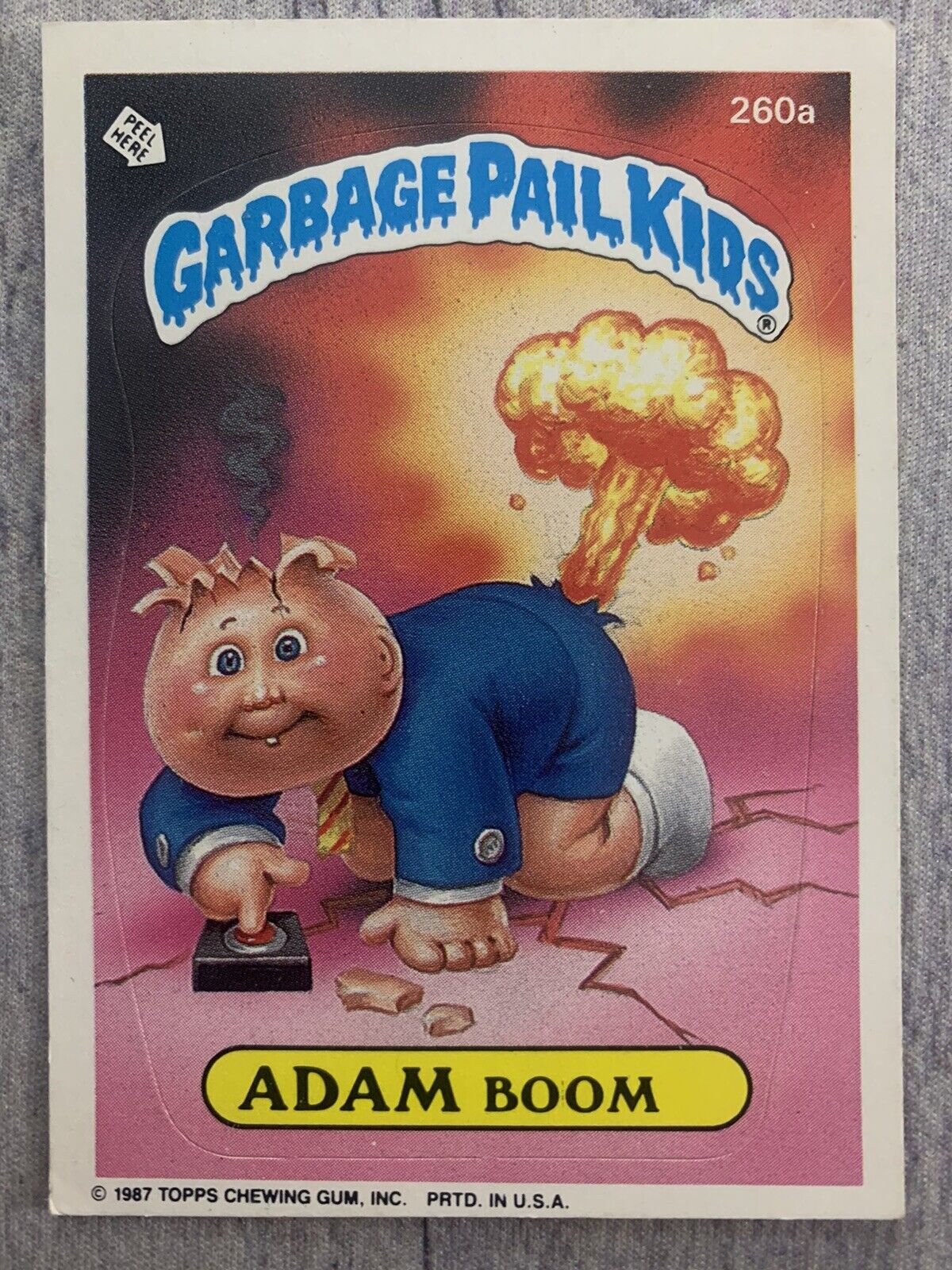 Vintage 1987 (GPK) Garbage Pail Kids Original Series 7 Adam Boom Card 260a