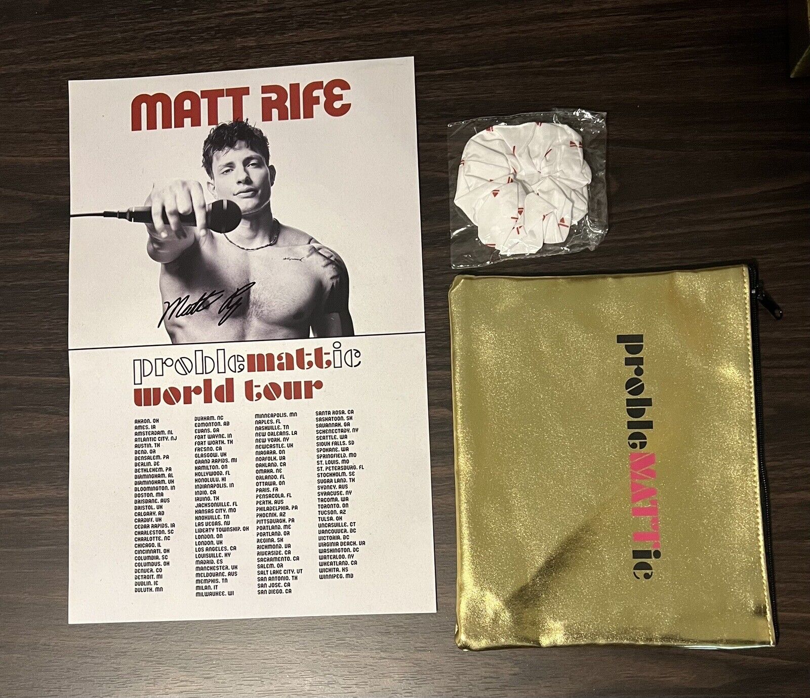 Matt Rife Problemattic Tour VIP Swag & AUTOGRAPHED Poster Bag And Scrunchie