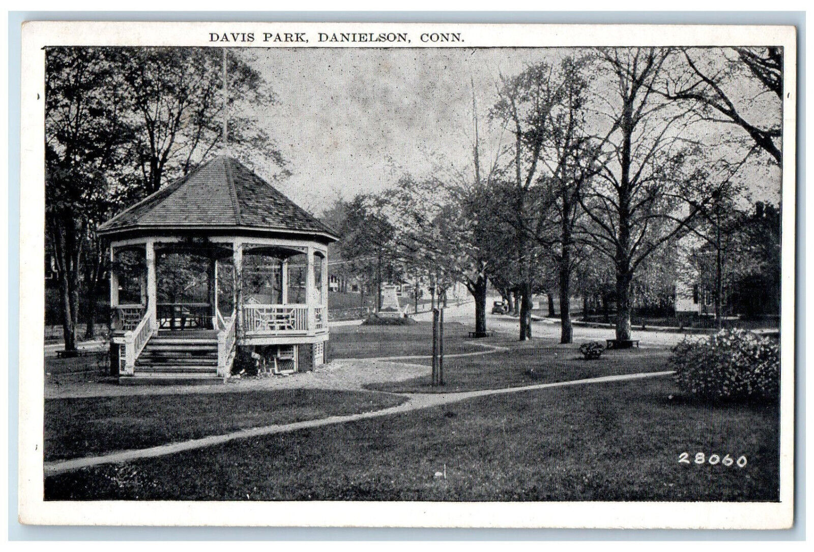 c1930's Davis Park Bandstand Danielson Connecticut CT Vintage Unposted Postcard