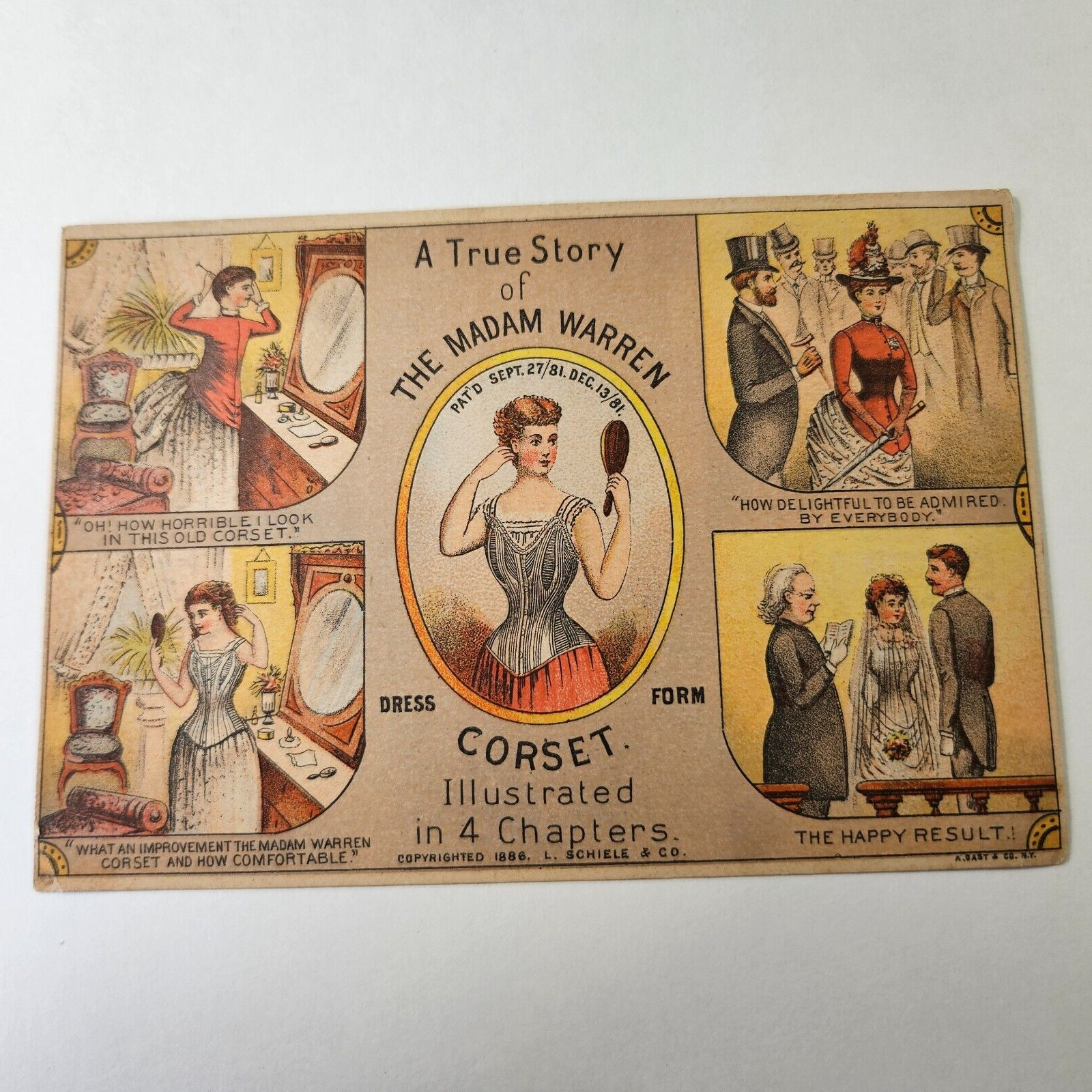 Rare 1886 Trade Card Madam Warren Dress Form Corset Offers