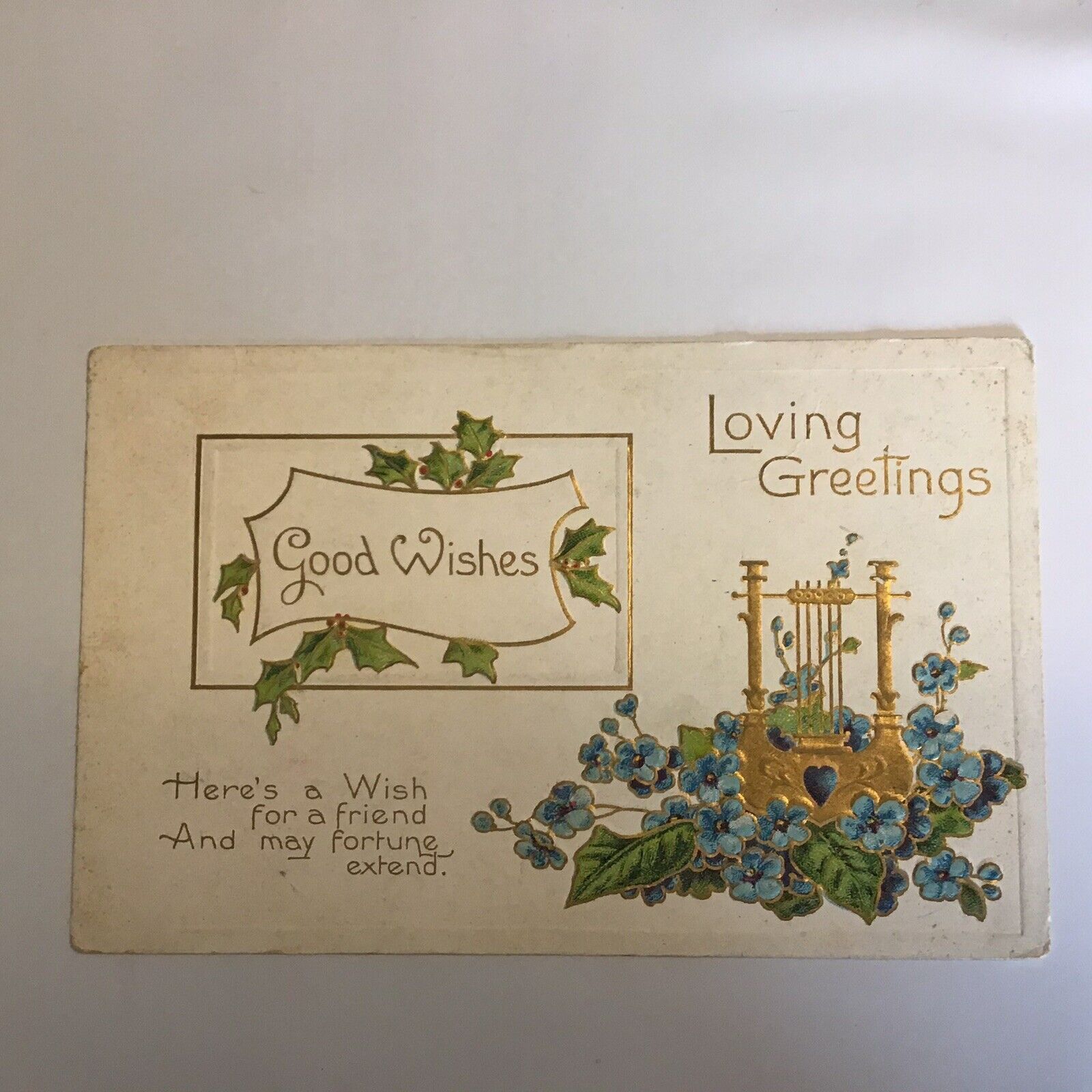 Good Wishes Loving Greetings Unposted Vintage Postcard 