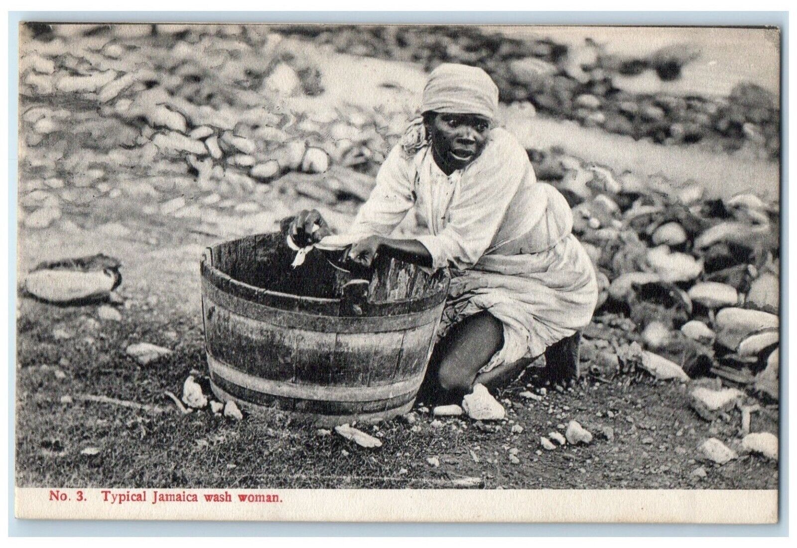 c1910\'s Typical Jamaica Wash Woman SS Port Maines Cancel Panama Antique Postcard
