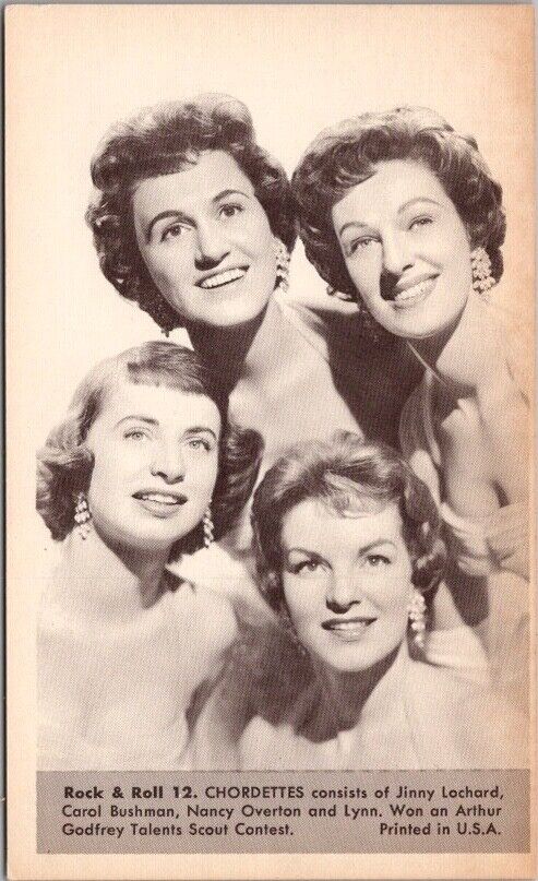c1950s Mutoscope Card THE CHORDETTES Girl Singing Group / Arthur Godfrey Show