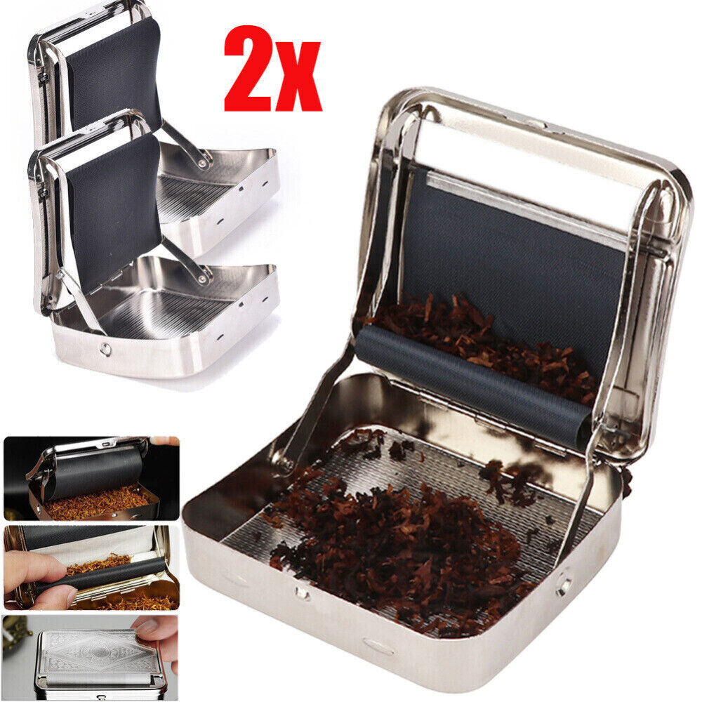 2x Automatic Tobacco Roller Cigarette Roll Rolling Machine Box Case Maker Tin