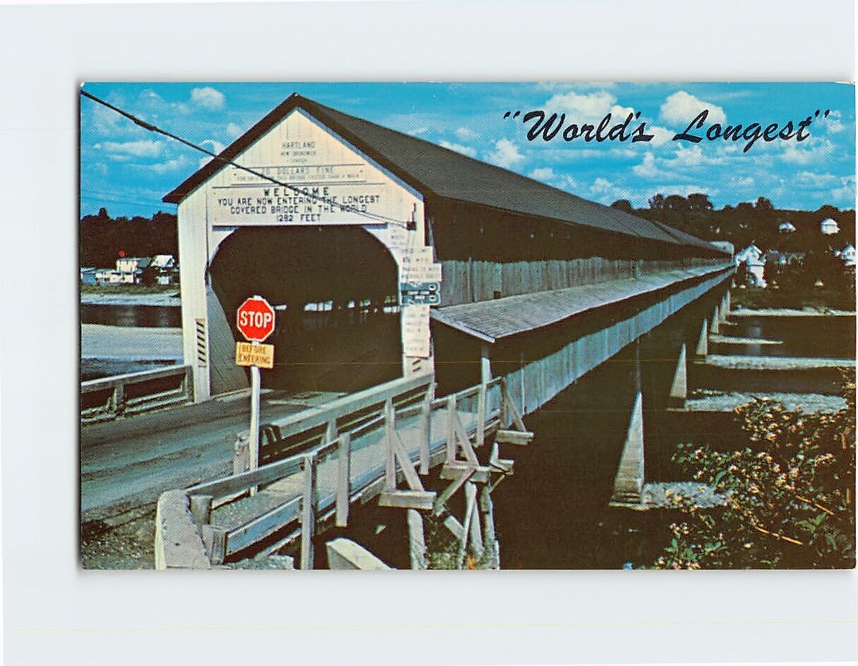 Postcard World\'s Longest Covered Bridge New Brunswick Canada
