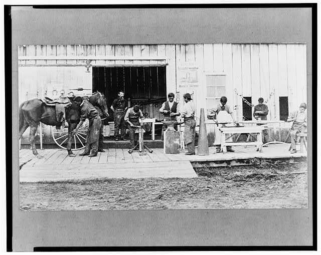 Photo:Blacksmiths,Indian Training School,Forest Grove,OR,1882