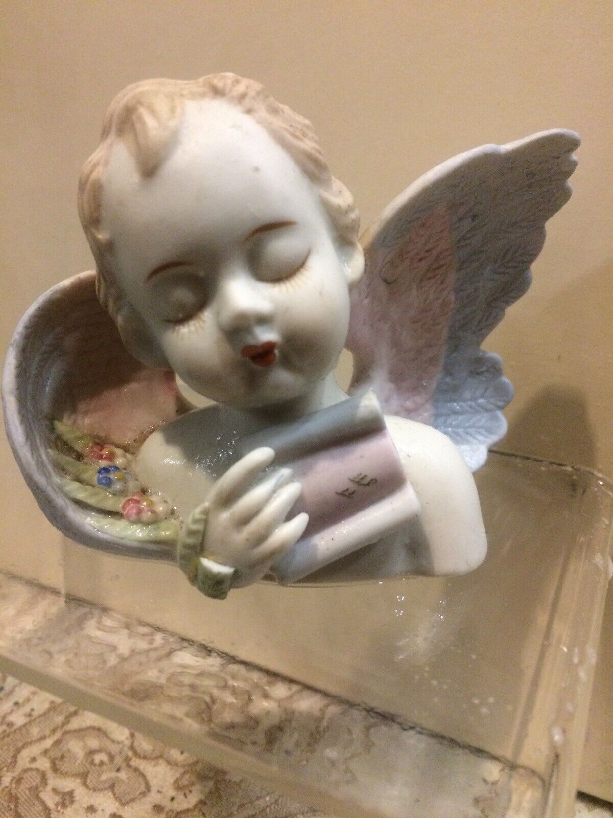 Vintage Antique Porcelain Wing Angel