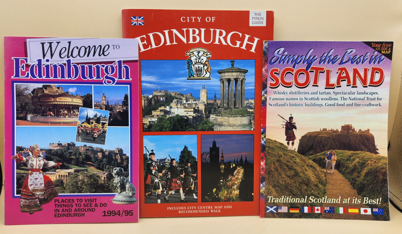 (LOT OF 3) Vintage 1994 The City of Edinburgh The Pitkin Guide & Scotland Guide