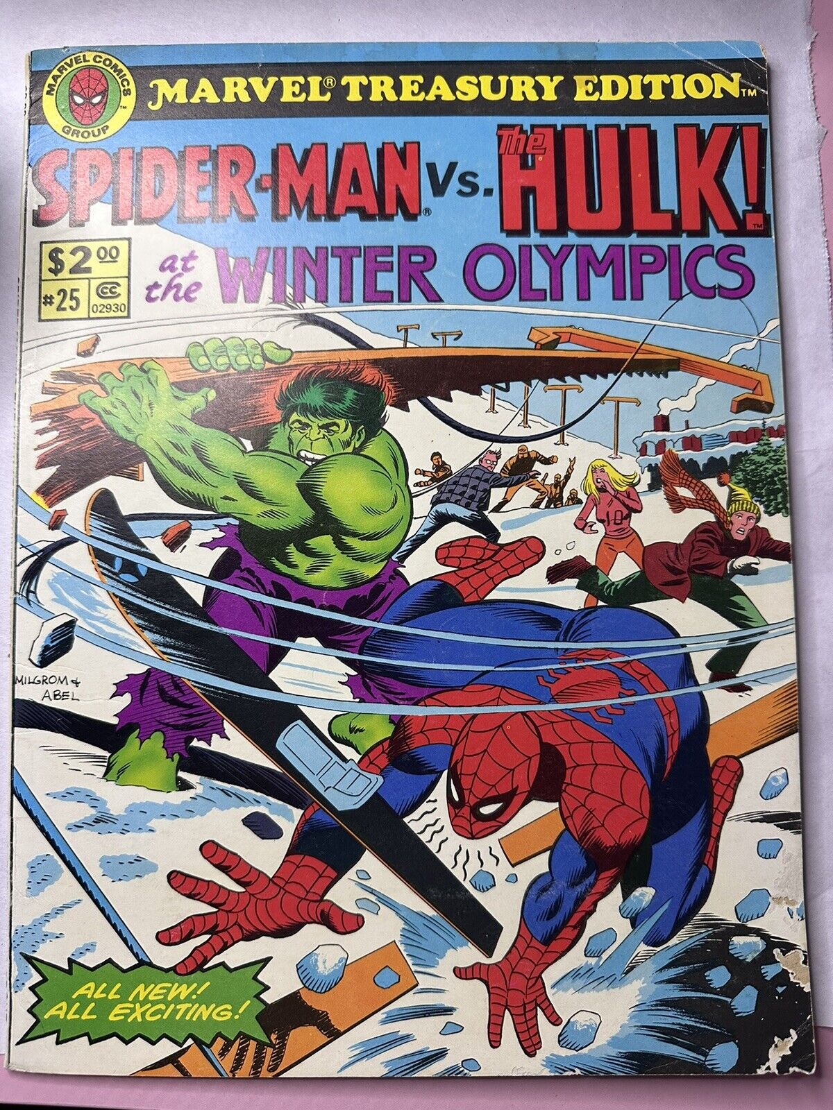 Marvel Treasury Edition 25 (VG/FN) Spider-Man Vs Hulk at Winter Olympics 1980