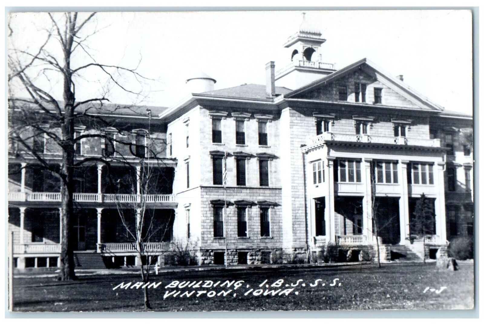 c1950\'s View Of Main Building IBSSS Vinton Iowa IA RPPC Photo Vintage Postcard