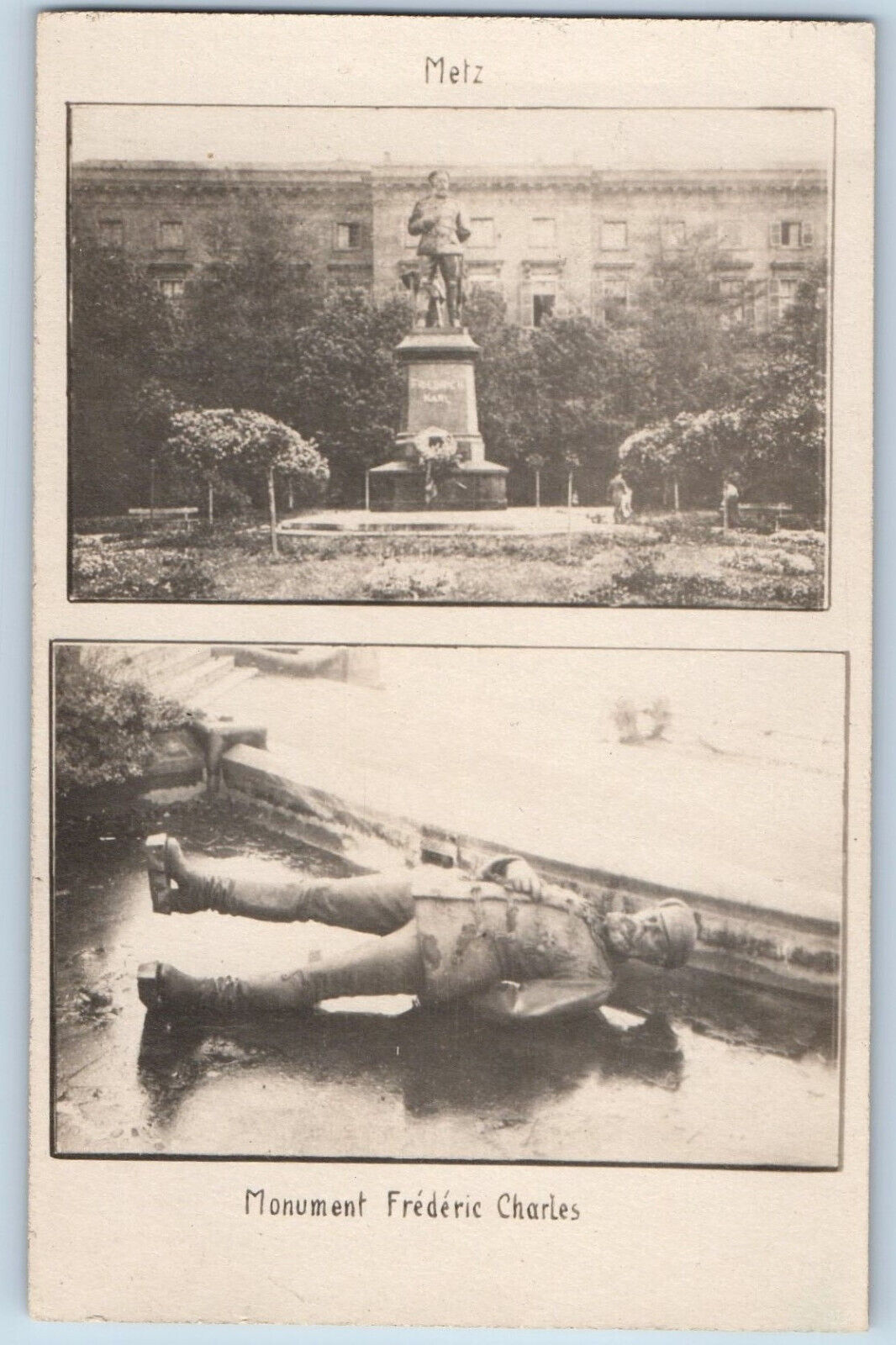Metz France Postcard Frederic Charles Monument End of WW1 1918 RPPC Photo