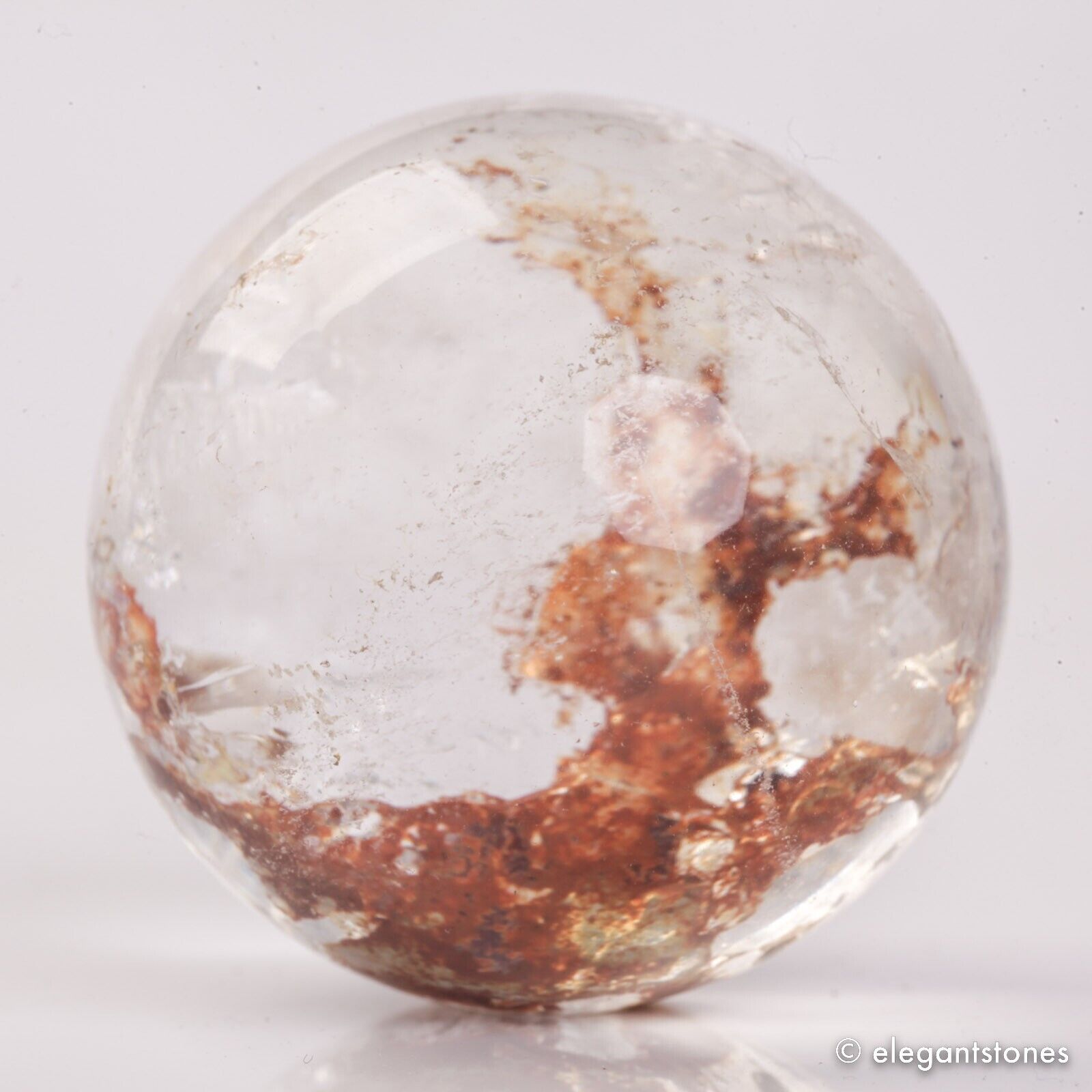 54g33mm Natural Garden/Phantom/Ghost/Lodolite Quartz Crystal Sphere Healing Ball