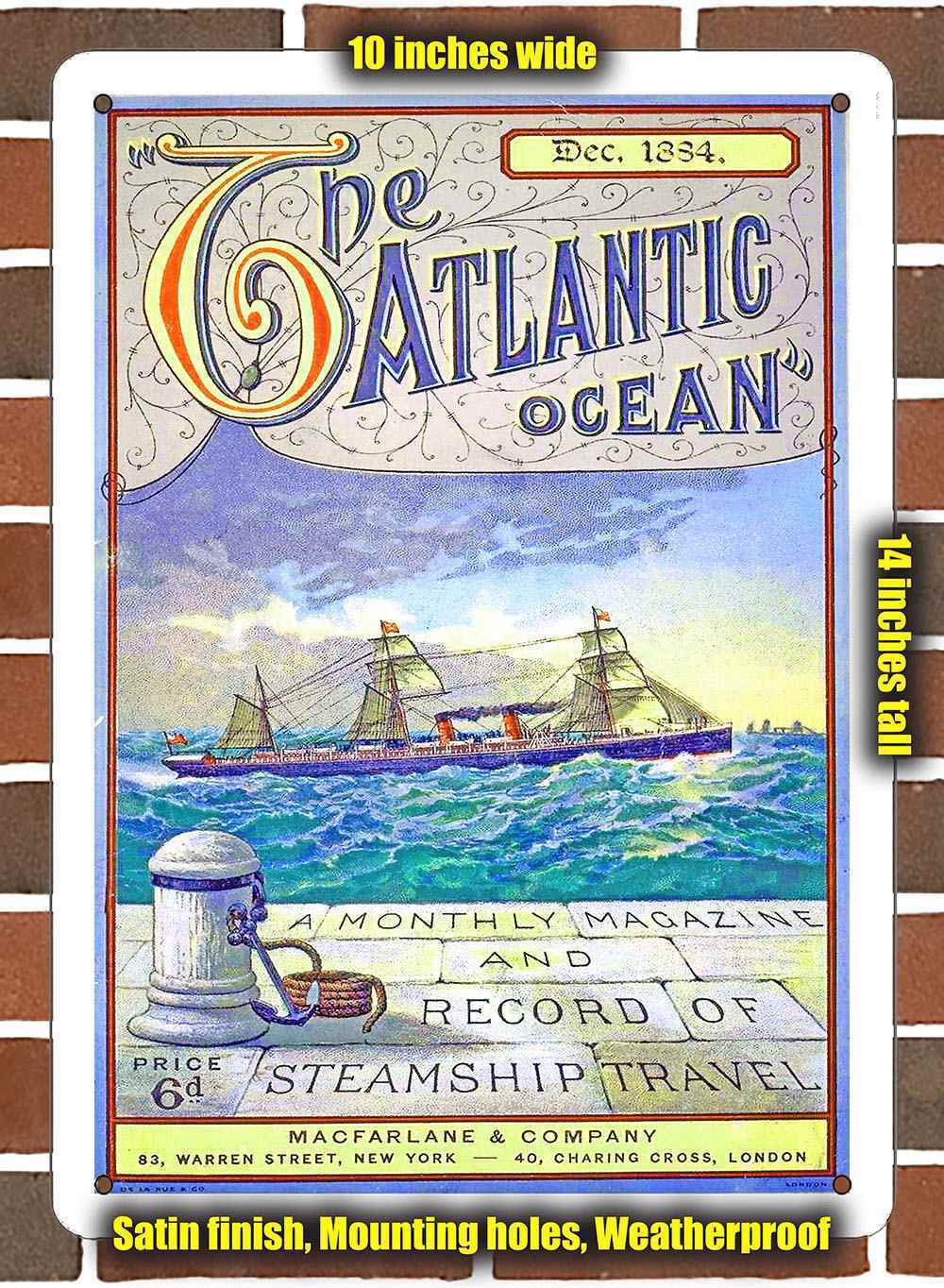 Metal Sign - 1884 The Atlantic Ocean Journal- 10x14 inches