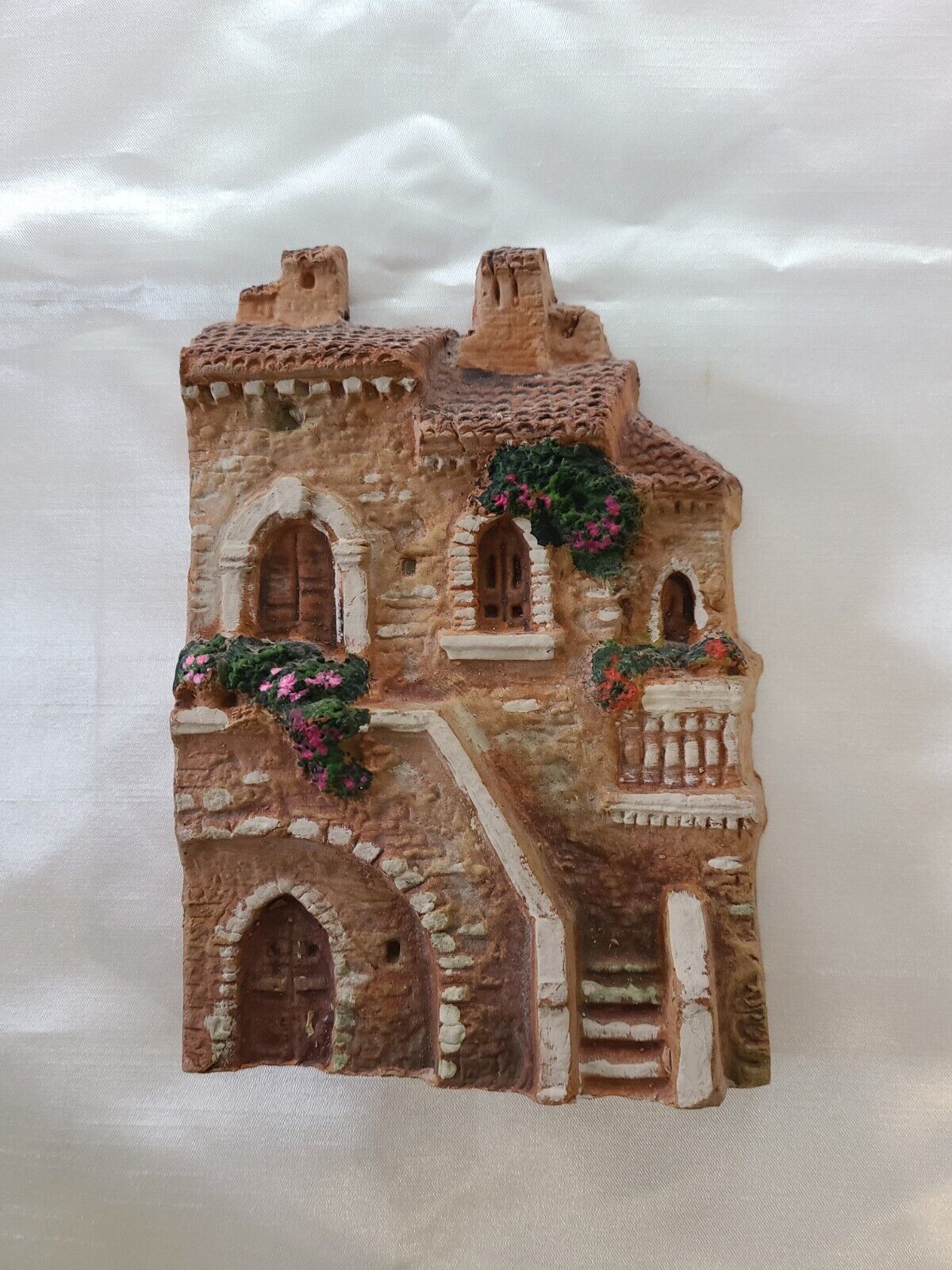 Rare Signed Deruta Italy painted Terracotta house front tile plaque 6\