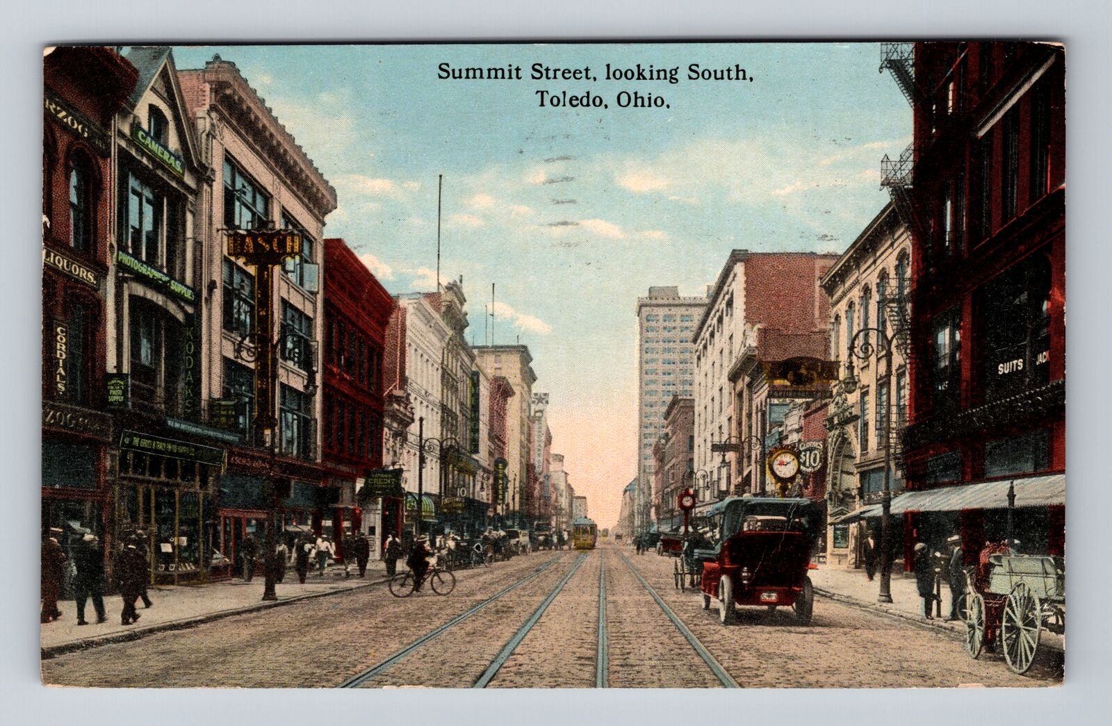 Toledo OH-Ohio, Summit Street, Advertisement, Antique, Vintage c1914 Postcard