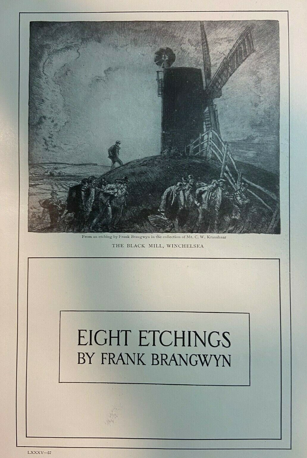 1912 Eight Etchings By Artist Frank Brangwyn