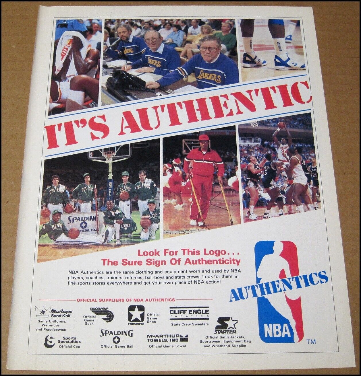 1988 NBA Authentics Print Ad Advertisement Hakeem Olajuwon Houston Rockets