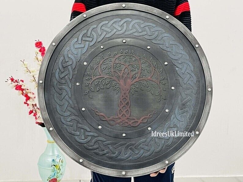 Viking Shield wooden shield Battle-Ready Fenrir Wolf Design Viking Shield