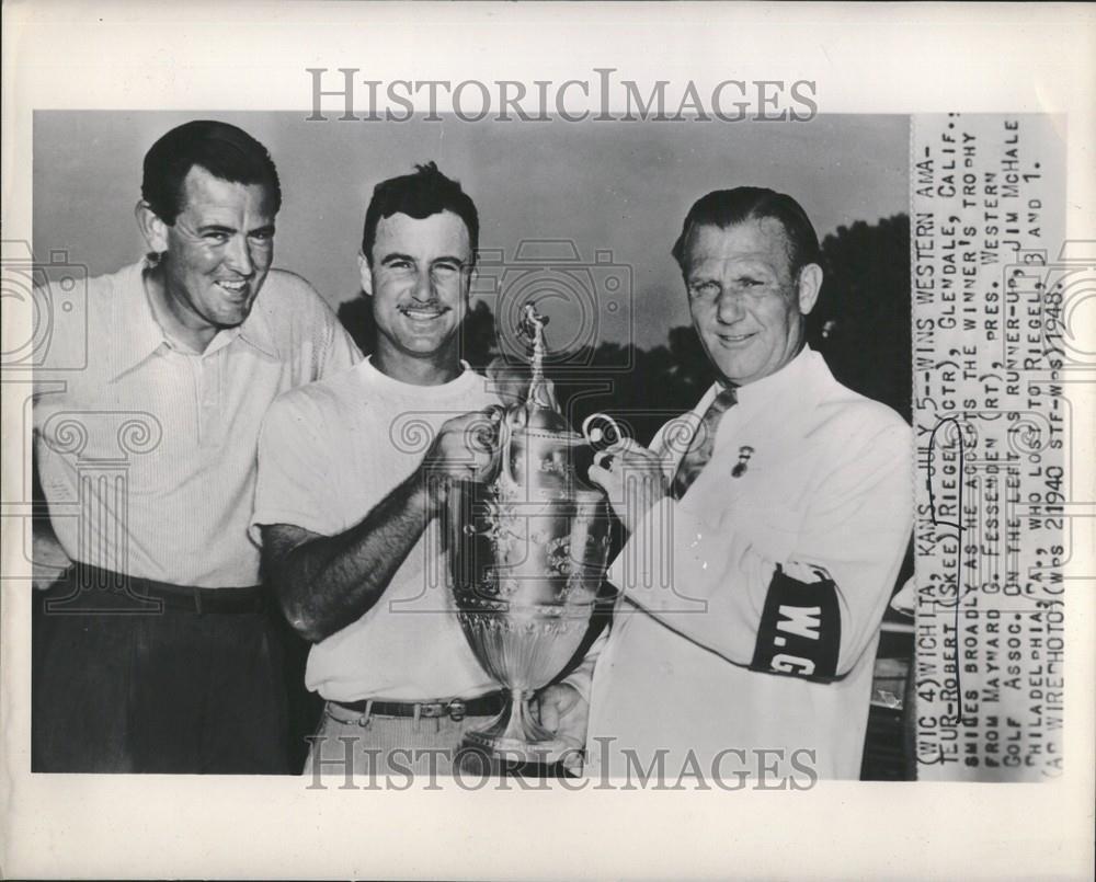 1948 Press Photo Robert Skee Riegel Jim McHale golfers - DFPC29677