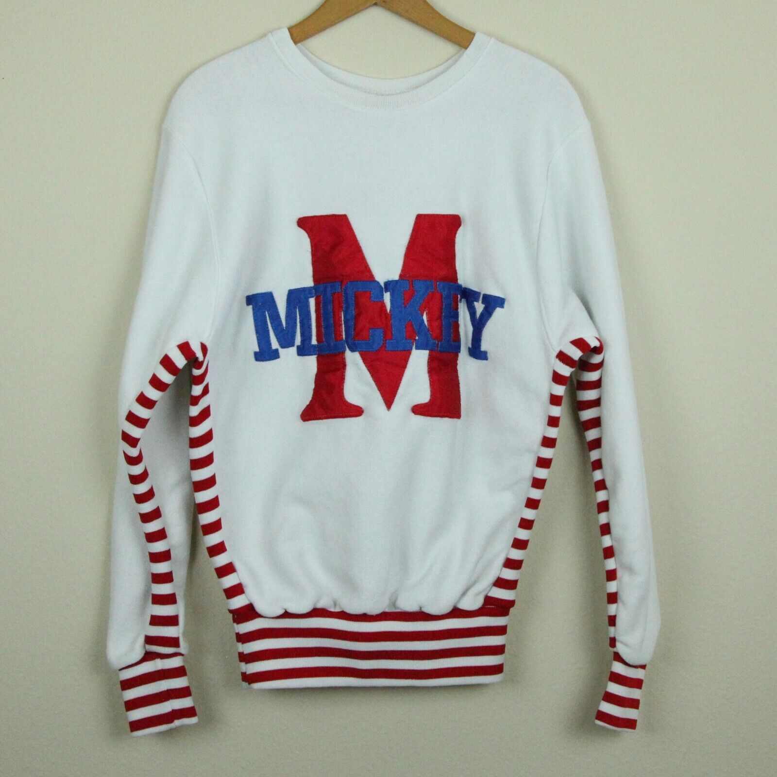 Vintage Disney Wear Mickey Sweatshirt Womens Small 80s USA Cheerleader Patch