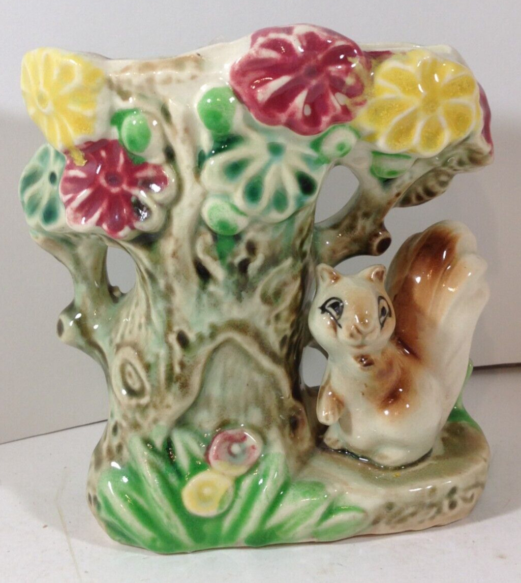 Vintage Ceramic Stafford Squirrel Planter Vase 5-1/2”